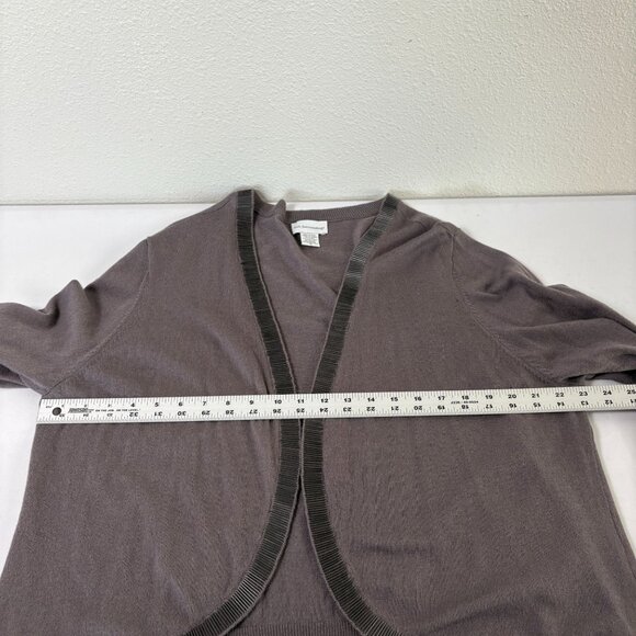 Soft Surroundings Cropped Cardigan Sweater Size 3X Gray Wool Blend Open Sequin - Picture 6 of 8
